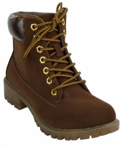 Kickfootwear Brecon Chunky Sole Combat Boots - Brown WOMENS