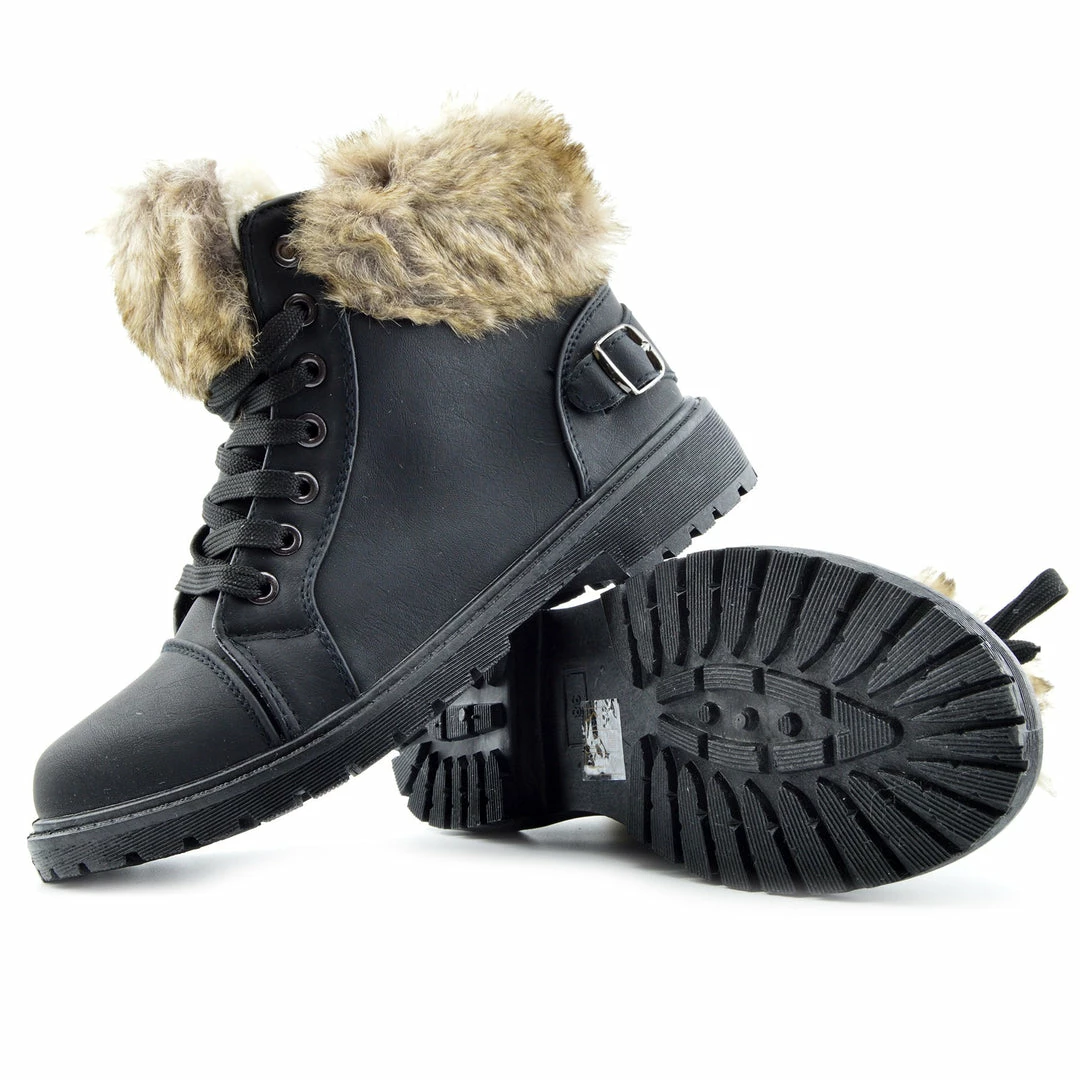 Kickfootwear WOMENS Willow Warm Grip Sole Winter Boots - Black 4 Kickfootwear WOMENS Willow Warm Grip Sole Winter Boots - Black