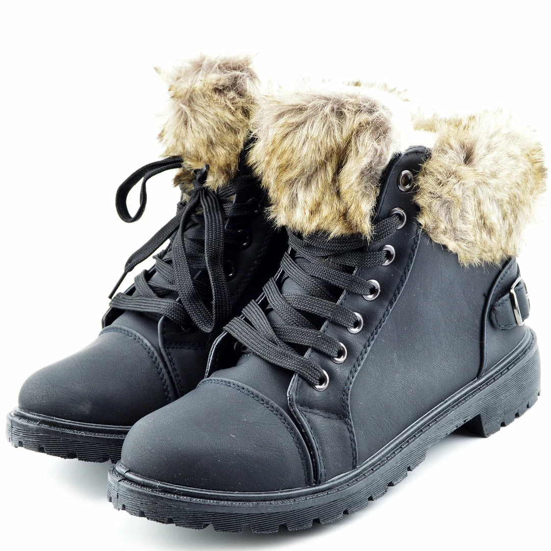 Kickfootwear WOMENS Willow Warm Grip Sole Winter Boots - Black 5 Kickfootwear WOMENS Willow Warm Grip Sole Winter Boots - Black