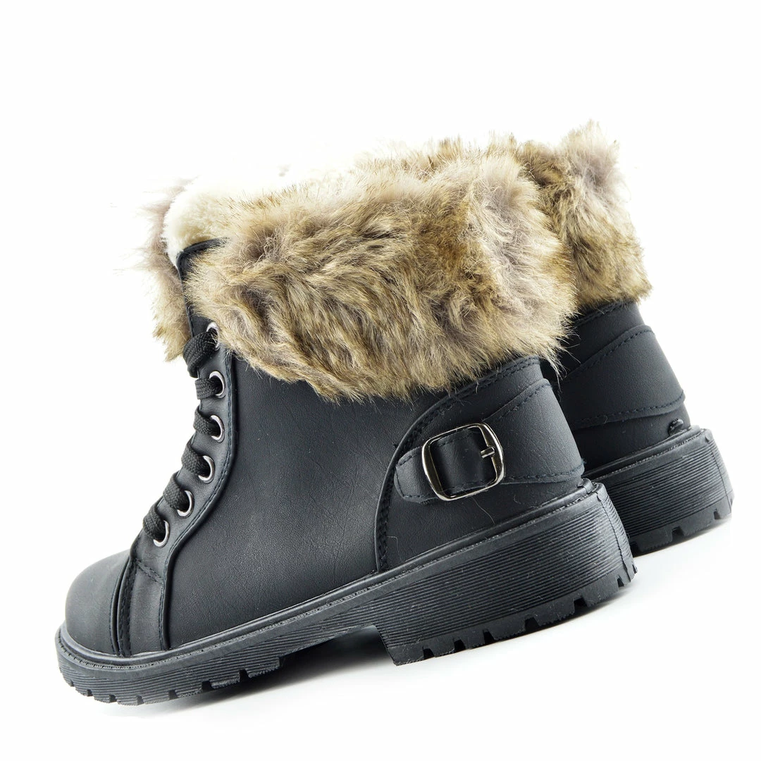 Kickfootwear WOMENS Willow Warm Grip Sole Winter Boots - Black 3 Kickfootwear WOMENS Willow Warm Grip Sole Winter Boots - Black