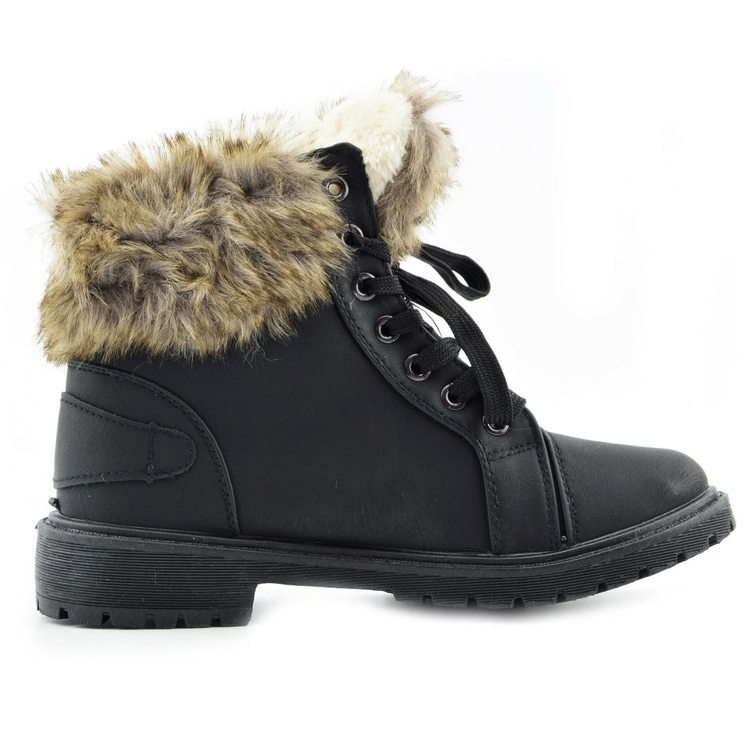 Kickfootwear WOMENS Willow Warm Grip Sole Winter Boots - Black 2 Kickfootwear WOMENS Willow Warm Grip Sole Winter Boots - Black