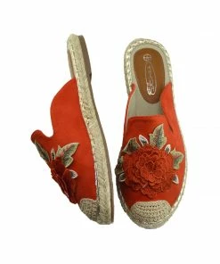 Kickfootwear Floral Summer Slip On Mules - Orange