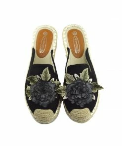 Kickfootwear Floral Summer Slip On Mules - Black WOMENS