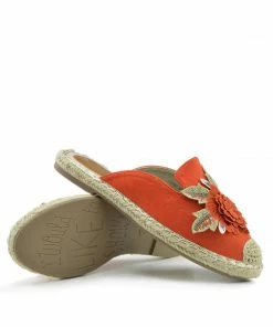 Kickfootwear Floral Summer Slip On Mules - Orange