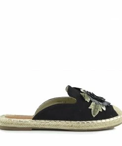 Kickfootwear Floral Summer Slip On Mules - Black WOMENS