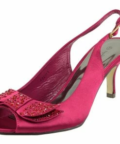 Kickfootwear WOMENS Satin Bow Party Slingbacks - Red 5 Kickfootwear WOMENS Satin Bow Party Slingbacks - Red