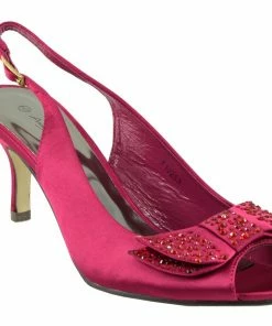Kickfootwear WOMENS Satin Bow Party Slingbacks - Red