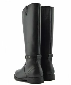 Kickfootwear Tabbi Leather Knee High Buckle Riding Boots - Black 7 Kickfootwear Tabbi Leather Knee High Buckle Riding Boots - Black