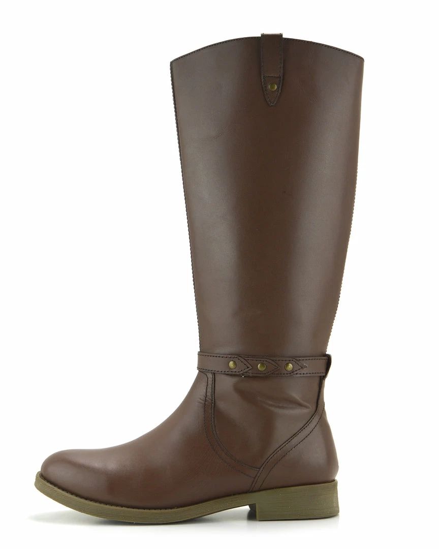 Kickfootwear Tabbi Leather Knee High Buckle Riding Boots - Brown WOMENS 3 Kickfootwear Tabbi Leather Knee High Buckle Riding Boots - Brown WOMENS