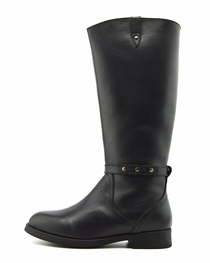 Kickfootwear Tabbi Leather Knee High Buckle Riding Boots - Black 2 Kickfootwear Tabbi Leather Knee High Buckle Riding Boots - Black
