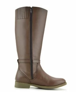 Kickfootwear Tabbi Leather Knee High Buckle Riding Boots - Brown WOMENS 7 Kickfootwear Tabbi Leather Knee High Buckle Riding Boots - Brown WOMENS