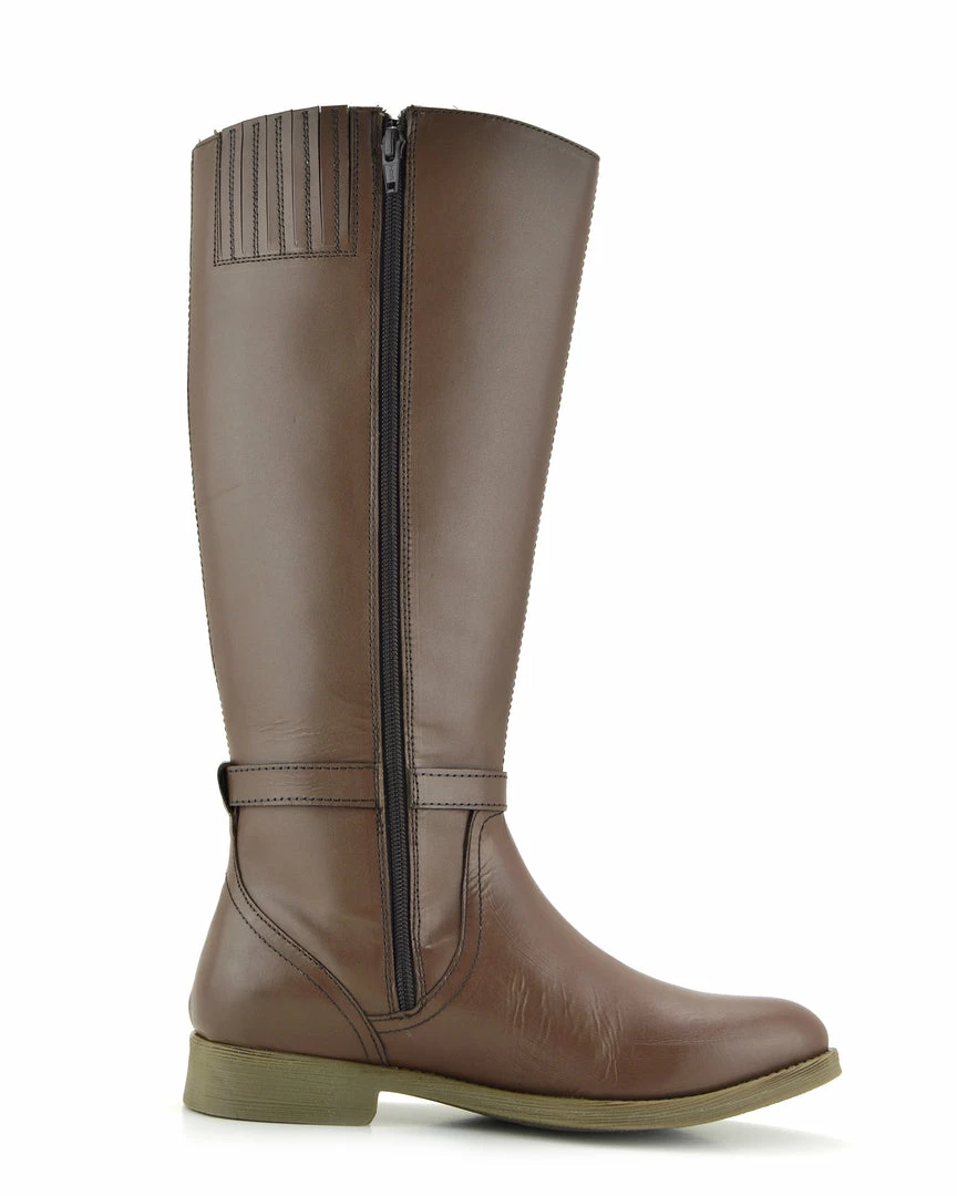 Kickfootwear Tabbi Leather Knee High Buckle Riding Boots - Brown WOMENS 4 Kickfootwear Tabbi Leather Knee High Buckle Riding Boots - Brown WOMENS