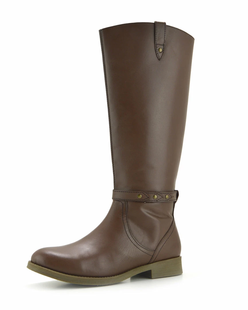 Kickfootwear Tabbi Leather Knee High Buckle Riding Boots - Brown WOMENS 1 Kickfootwear Tabbi Leather Knee High Buckle Riding Boots - Brown WOMENS