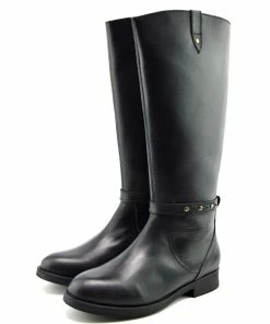 Kickfootwear Tabbi Leather Knee High Buckle Riding Boots - Black 8 Kickfootwear Tabbi Leather Knee High Buckle Riding Boots - Black