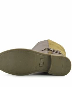 Kickfootwear WOMENS Tilly Leather Knee-High Riding Boots Elastic Wide Calf Boots - Tan