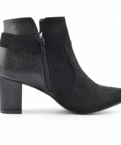 Kickfootwear Grove Croc Side Buckle Chelsea Ankle Boot - Black