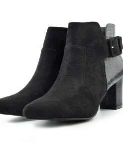 Kickfootwear Grove Croc Side Buckle Chelsea Ankle Boot - Black