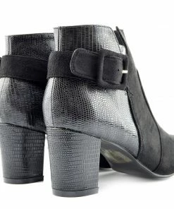 Kickfootwear Grove Croc Side Buckle Chelsea Ankle Boot - Black