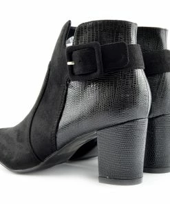 Kickfootwear Grove Croc Side Buckle Chelsea Ankle Boot - Black