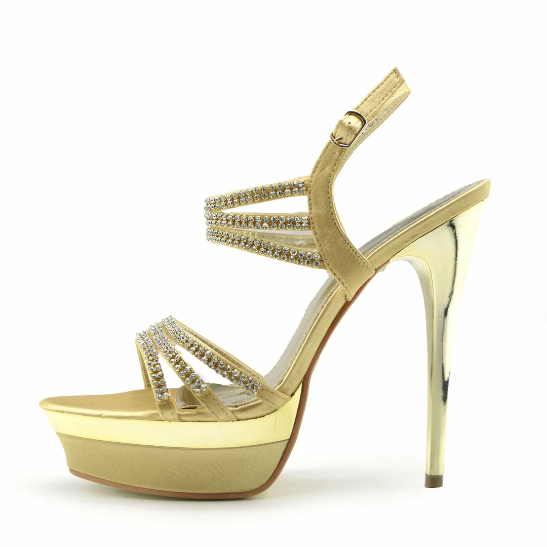 Kickfootwear Womens Platform High Heel Party Shoes - Gold 1 Kickfootwear Womens Platform High Heel Party Shoes - Gold
