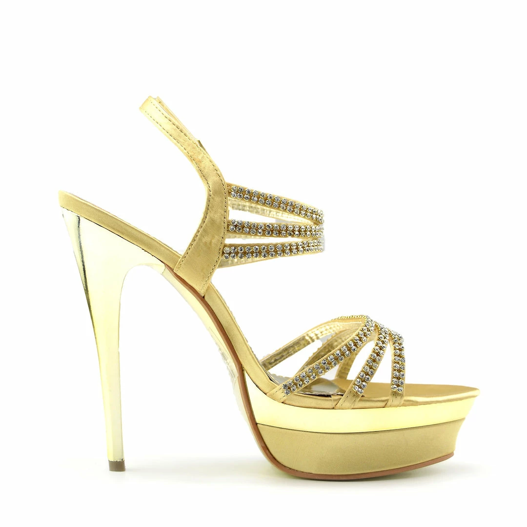 Kickfootwear Womens Platform High Heel Party Shoes - Gold 3 Kickfootwear Womens Platform High Heel Party Shoes - Gold