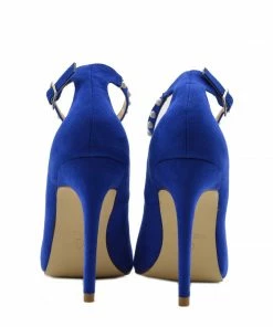 Kickfootwear Pearl Ankle Strap Point Court Shoes - Blue