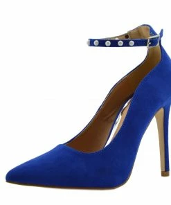 Kickfootwear Pearl Ankle Strap Point Court Shoes - Blue