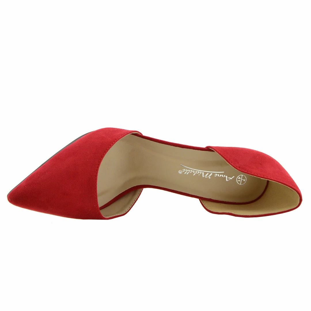 Kickfootwear WOMENS Mila Pointed Toe Stiletto Court Shoes - Red 4 Kickfootwear WOMENS Mila Pointed Toe Stiletto Court Shoes - Red