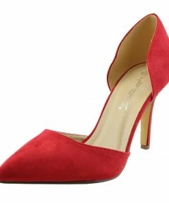 Kickfootwear WOMENS Mila Pointed Toe Stiletto Court Shoes - Red 6 Kickfootwear WOMENS Mila Pointed Toe Stiletto Court Shoes - Red