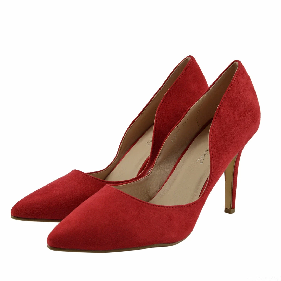 Kickfootwear Womens Stilletto High Heel Pointed Toe Party Shoes - Red F9994 4 Kickfootwear Womens Stilletto High Heel Pointed Toe Party Shoes - Red F9994