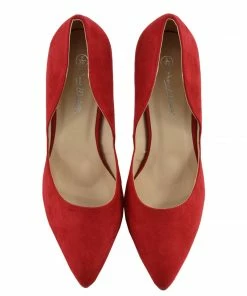 Kickfootwear Womens Stilletto High Heel Pointed Toe Party Shoes - Red F9994