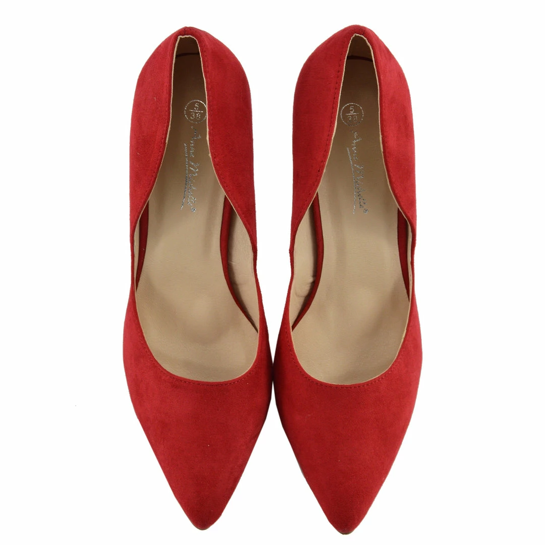 Kickfootwear Womens Stilletto High Heel Pointed Toe Party Shoes - Red F9994 2 Kickfootwear Womens Stilletto High Heel Pointed Toe Party Shoes - Red F9994