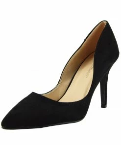 Kickfootwear Womens Stilletto High Heel Pointed Toe Party Shoes - Black F9994