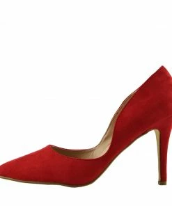 Kickfootwear Womens Stilletto High Heel Pointed Toe Party Shoes - Red F9994