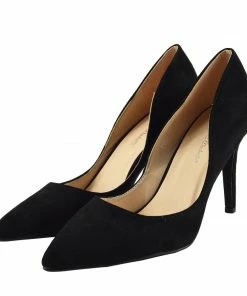 Kickfootwear Womens Stilletto High Heel Pointed Toe Party Shoes - Black F9994