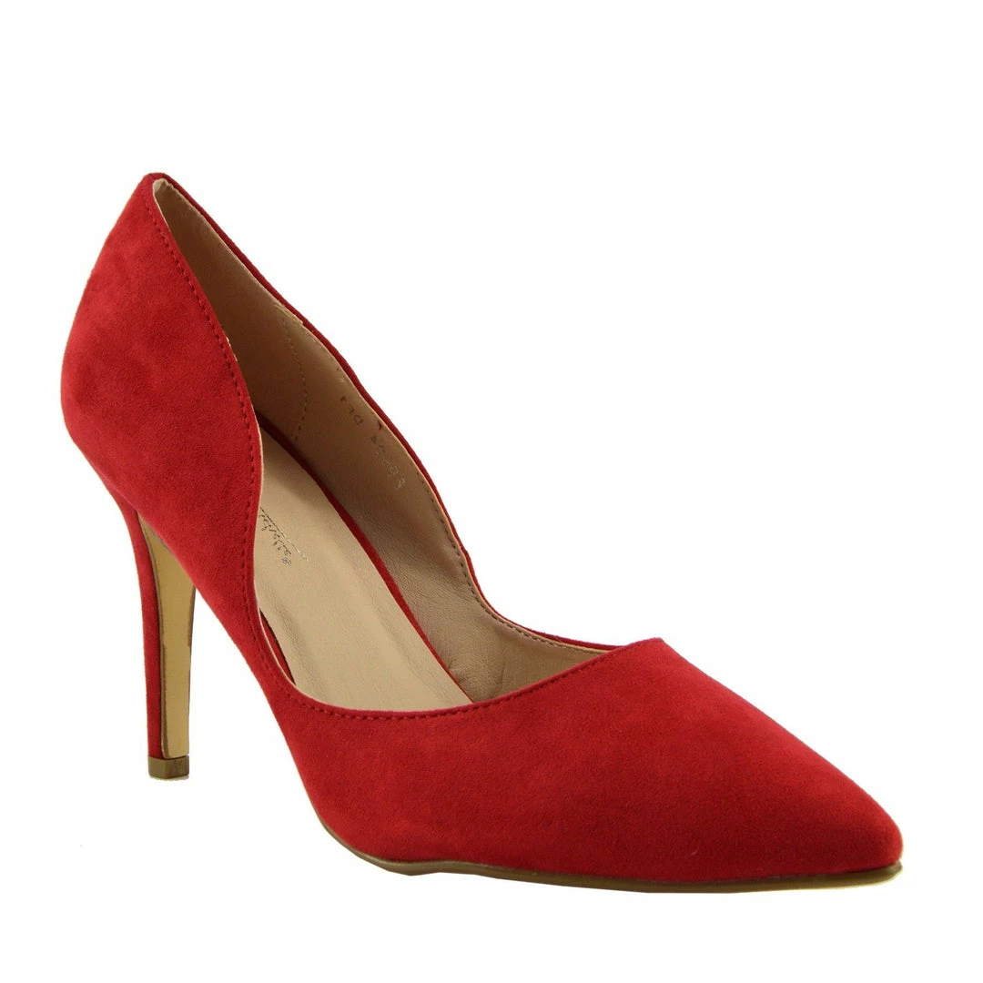 Kickfootwear Womens Stilletto High Heel Pointed Toe Party Shoes - Red F9994 3 Kickfootwear Womens Stilletto High Heel Pointed Toe Party Shoes - Red F9994