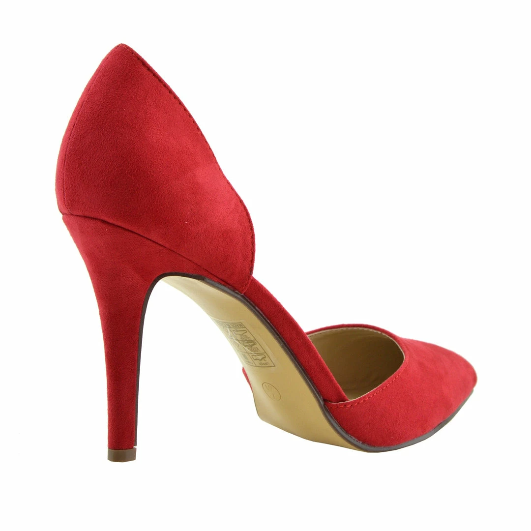 Kickfootwear WOMENS Mila Pointed Toe Stiletto Court Shoes - Red 2 Kickfootwear WOMENS Mila Pointed Toe Stiletto Court Shoes - Red