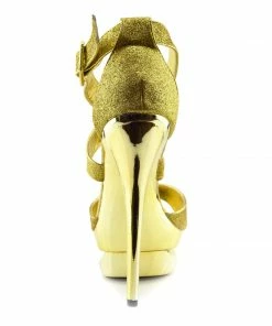 Kickfootwear Womens Charmaine Clear Perspex High Heels Fashion Platform Pole Dancing Shoes - Gold AB836
