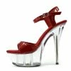 Kickfootwear Womens Charmaine Clear Perspex High Heels Fashion Platform Pole Dancing Shoes - Red