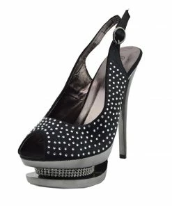 Kickfootwear Womens Charmaine Clear Perspex High Heels Fashion Platform Pole Dancing Shoes - Black AB838