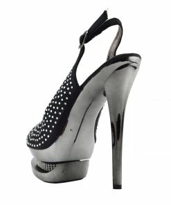 Kickfootwear Womens Charmaine Clear Perspex High Heels Fashion Platform Pole Dancing Shoes - Black AB838