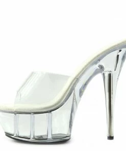 Kickfootwear Womens Charmaine Clear Perspex High Heels Fashion Platform Pole Dancing Shoes - Clear