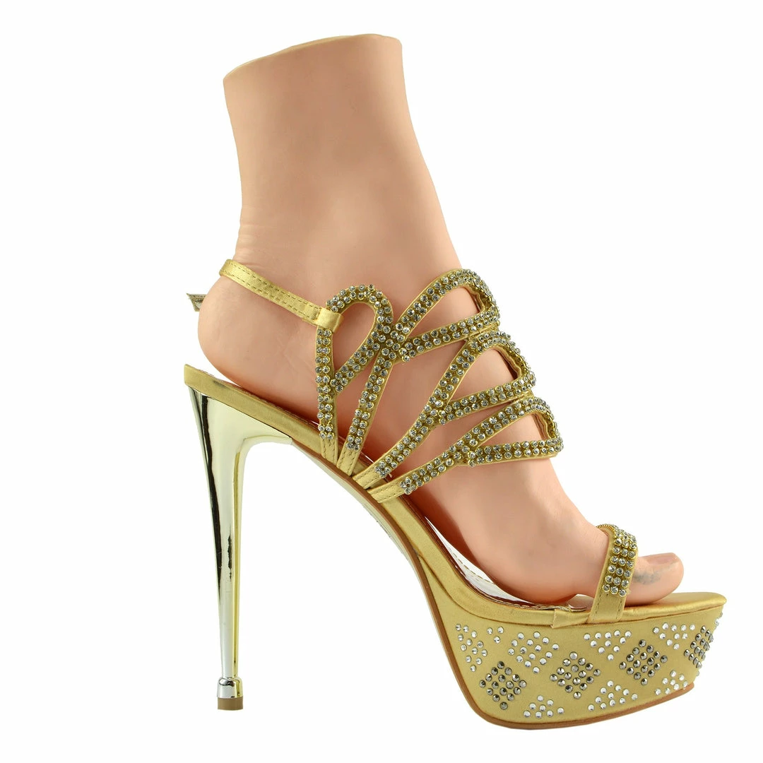 Kickfootwear Womens Charmaine Clear Perspex High Heels Fashion Platform Pole Dancing Shoes - Gold AB3909 2 Kickfootwear Womens Charmaine Clear Perspex High Heels Fashion Platform Pole Dancing Shoes - Gold AB3909