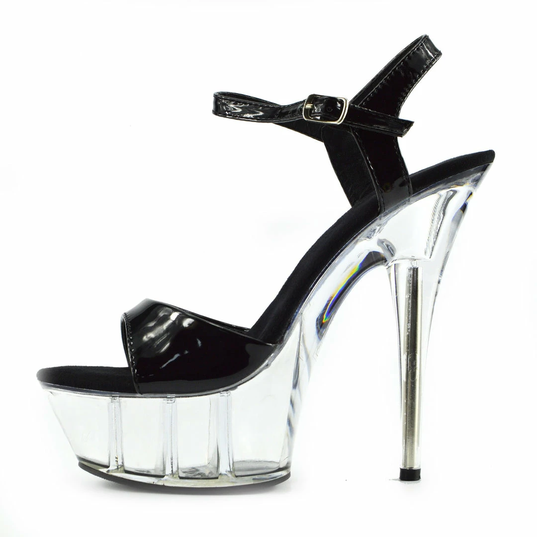 Kickfootwear Womens Charmaine Clear Perspex High Heels Fashion Platform Pole Dancing Shoes - Black - 2 2 Kickfootwear Womens Charmaine Clear Perspex High Heels Fashion Platform Pole Dancing Shoes - Black - 2