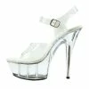 Kickfootwear Womens Charmaine Clear Perspex High Heels Fashion Platform Pole Dancing Shoes - Clear 482