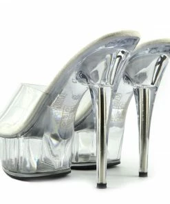 Kickfootwear Womens Charmaine Clear Perspex High Heels Fashion Platform Pole Dancing Shoes - Clear
