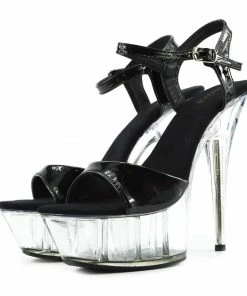 Kickfootwear Womens Charmaine Clear Perspex High Heels Fashion Platform Pole Dancing Shoes - Black - 2 5 Kickfootwear Womens Charmaine Clear Perspex High Heels Fashion Platform Pole Dancing Shoes - Black - 2