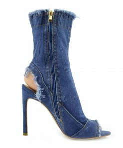 Kickfootwear Jade Stretch Sock Ankle Denim Boots - Light Blue Denim 6 Kickfootwear Jade Stretch Sock Ankle Denim Boots - Light Blue Denim