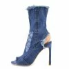 Kickfootwear Jade Stretch Sock Ankle Denim Boots - Light Blue Denim
