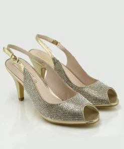 Kickfootwear Womens Wedding High Heels Fashion Shoes - Gold
